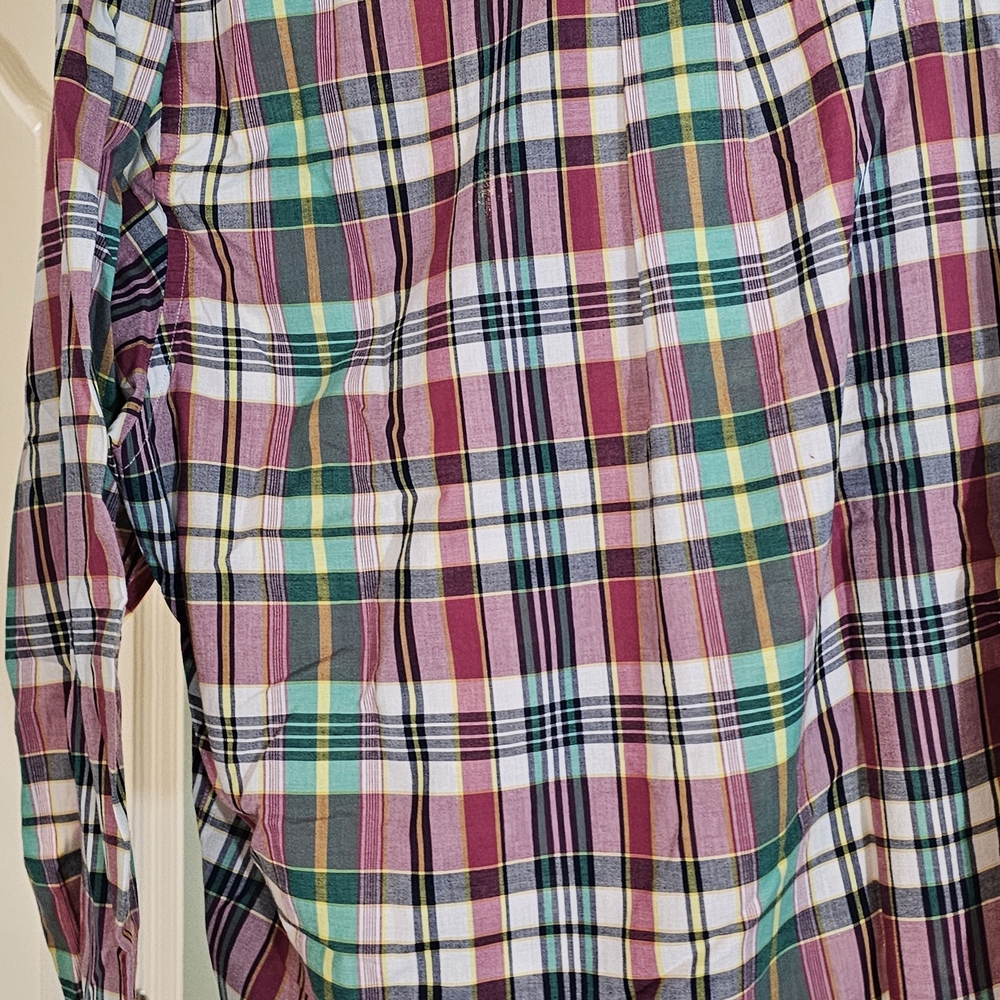 Brooks Brothers Pink and Green Casual Button Down Shirt